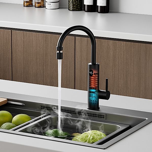 Oihpaw Küchenarmatur Wasserhahn Mit Durchlauferhitzer Elektrischer günstig online kaufen