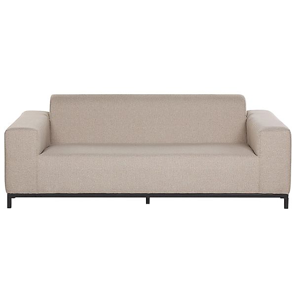 Beliani Gartensofa Beige Schwarz 84x186x68 günstig online kaufen