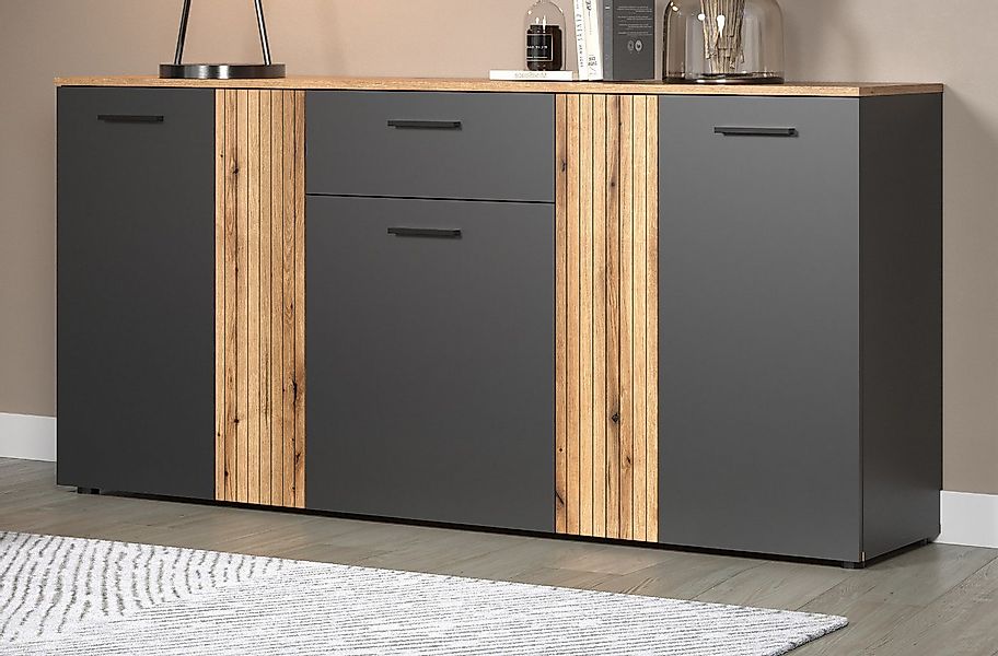 Furn.Design Sideboard Avila (Sideboard in grau mit Evoke Eiche, 181 x 86 cm günstig online kaufen