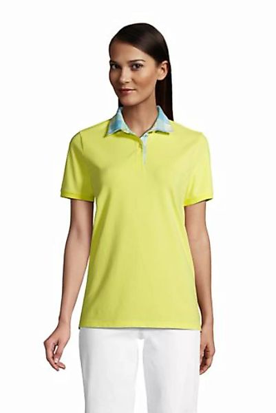 Piqué-Poloshirt, Damen, Größe: 48-50 Normal, Gelb, Baumwolle, by Lands' End günstig online kaufen