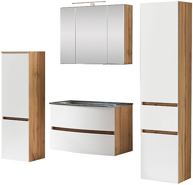 welltime Badezimmer-Set Kaunas, (Set, 4-St), Waschtisch-Set günstig online kaufen