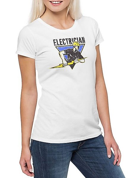 Urban Backwoods Print-Shirt Electrician I Damen T-Shirt Elektriker Meister günstig online kaufen