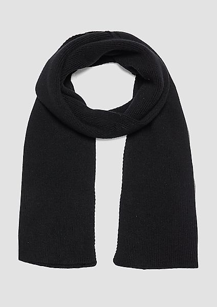 QS Halstuch Strickschal aus Viskosemix, Logo günstig online kaufen