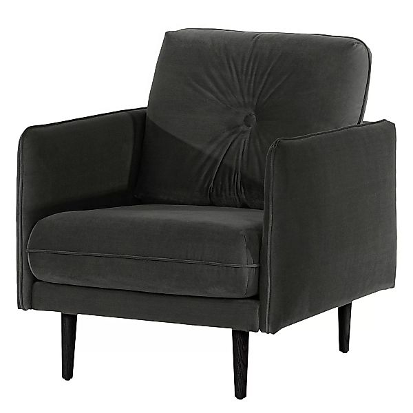 home24 Norrwood Sessel Pigna II Grau Samt 83x86x94 cm (BxHxT) günstig online kaufen