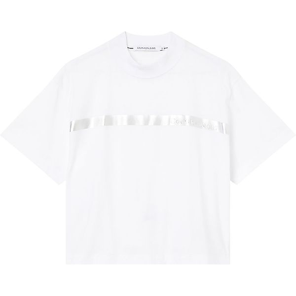Calvin Klein Jeans Shiny Logo Blocking Kurzärmeliges T-shirt M Bright White günstig online kaufen