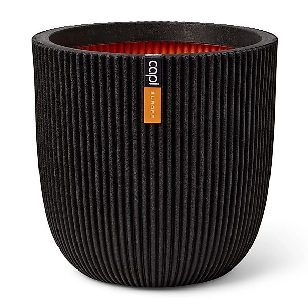 Capi Pflanzgefäß Groove 43x41 cm Schwarz 1908670 günstig online kaufen