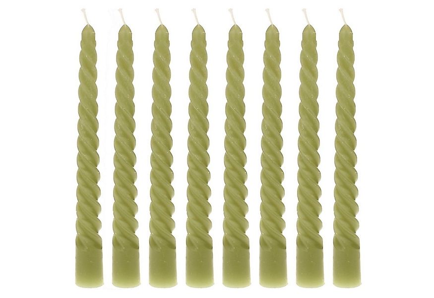 Macosa Home Tafelkerze 8er Set Spiralkerzen Grün 19 cm Dekokerzen Stabkerze günstig online kaufen