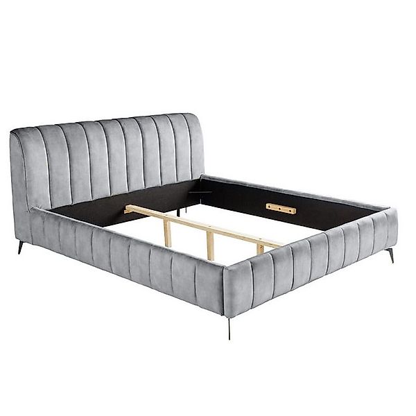 riess-ambiente Polsterbett AMSTERDAM 180x200cm grau Samt – Doppelbett im Vi günstig online kaufen