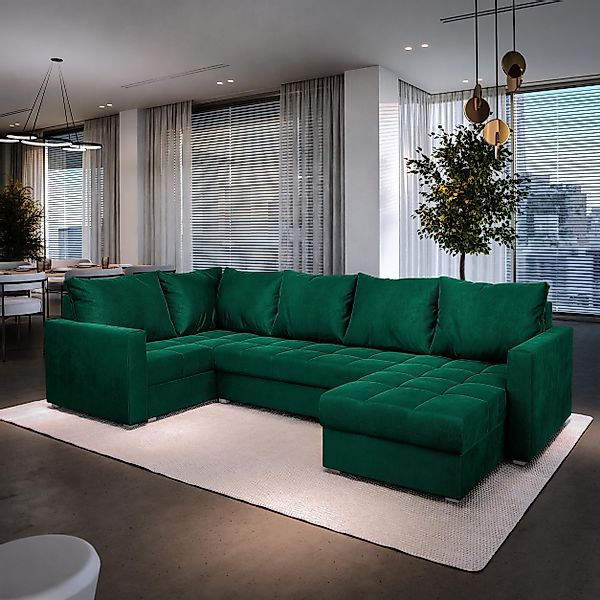 Masseno Ecksofa LORIVO mit Schlaffunktion U-Form, günstig online kaufen