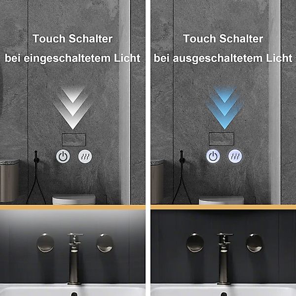 Apejoy Badspiegel 60x100cm Arch LED Schwarz günstig online kaufen