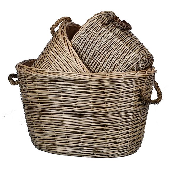 UNUS HOME Kaminholzkorb Korb oval gefüttert günstig online kaufen