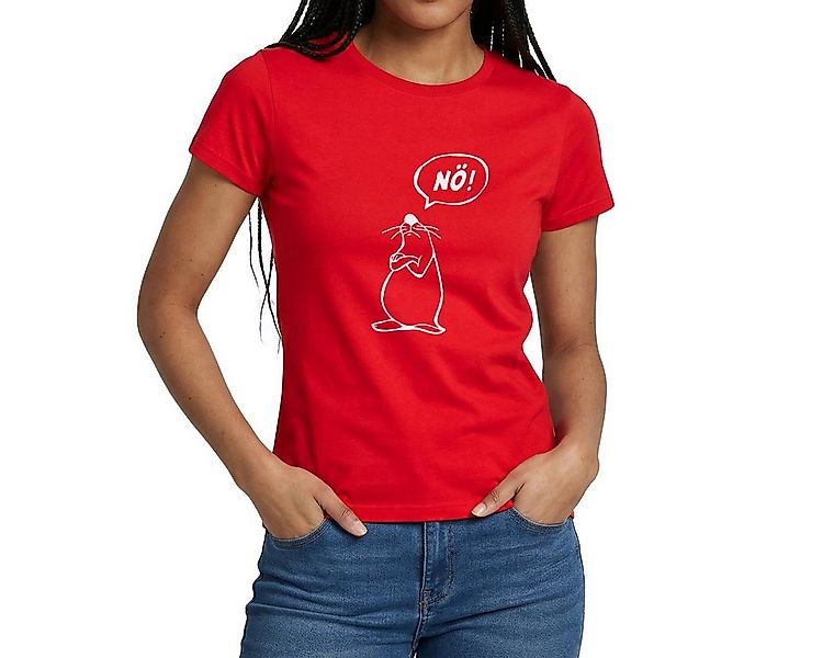 Spreadshirt T-Shirt Maus Lustiger Spruch Nö Bevor Du Fragst Nein Frauen T-S günstig online kaufen