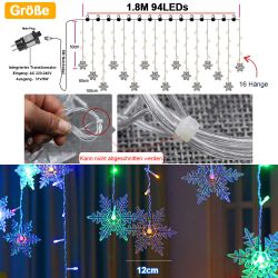 Rosnek LED-Lichtervorhang 3.5M, Große Schneeflocke, 8 günstig online kaufen