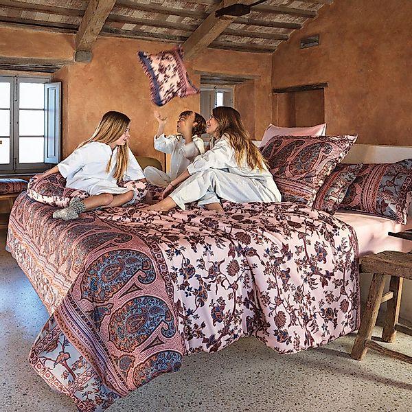 Bettwäsche Bassetti Mako Satin Genova 41 natur rosa 135x200 günstig online kaufen