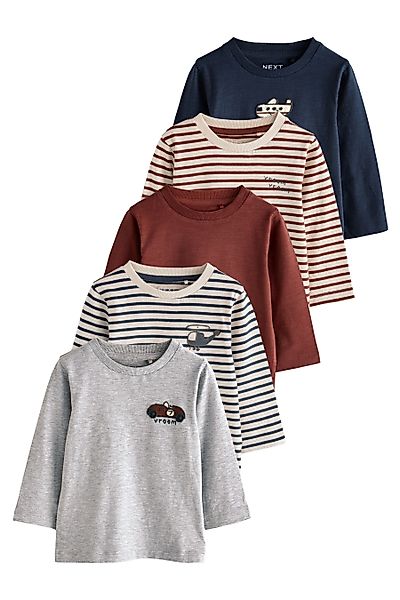 Next Langarmshirt Langärmelige T-Shirts im 5er-Pack günstig online kaufen