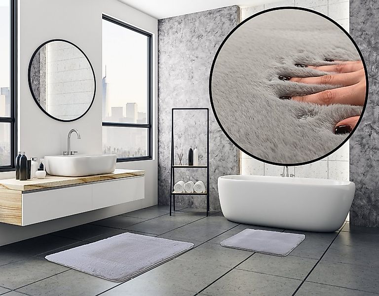 Mozato Badematte Fluffy, Höhe 25 mm, Rutschsichere Rückseite, Fußbodenheizu günstig online kaufen