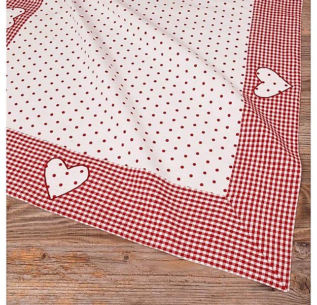 matches21 HOME & HOBBY Tischdecke Tischdecke LISE Herz Landhausstil rot, 10 günstig online kaufen