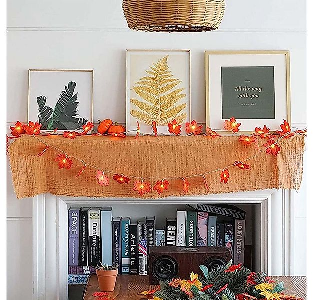MUPOO LED-Girlande LED Lichterkette Ahornblatt Halloween Beleuchtung, Batte günstig online kaufen