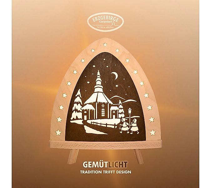 Weigla Lichterbogen LED Seiffen, Dekolampe aus Holz, NATUR-BRAUN, Made in G günstig online kaufen