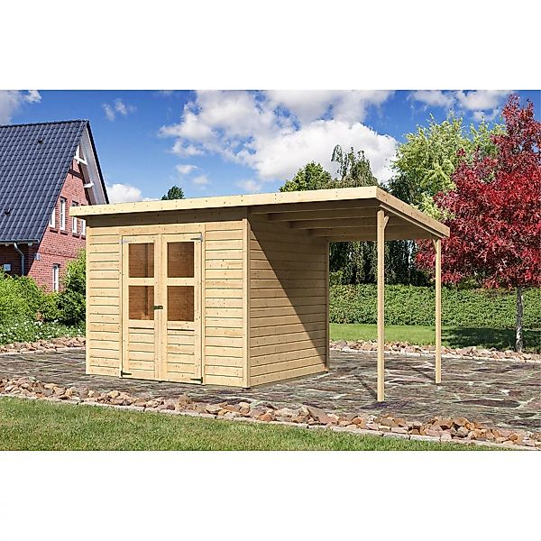 Karibu Holz-Gartenhaus Vellinge Natur Unbehandelt 238 cm x 210 cm günstig online kaufen