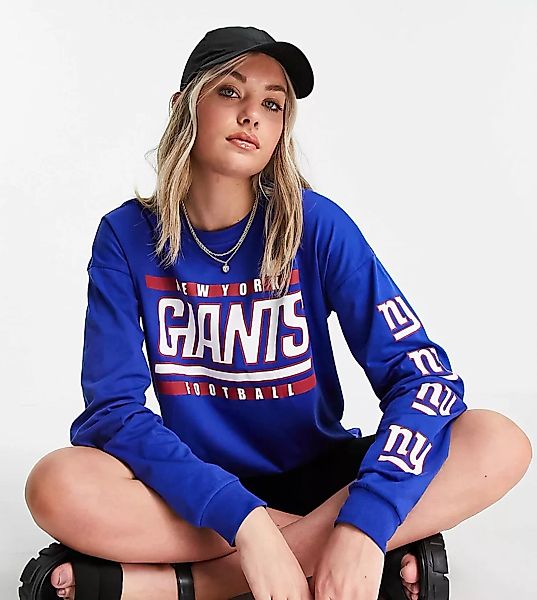 ASOS DESIGN Tall – Langärmliges Oversize-Shirt mit NFL New York Giants -Pri günstig online kaufen