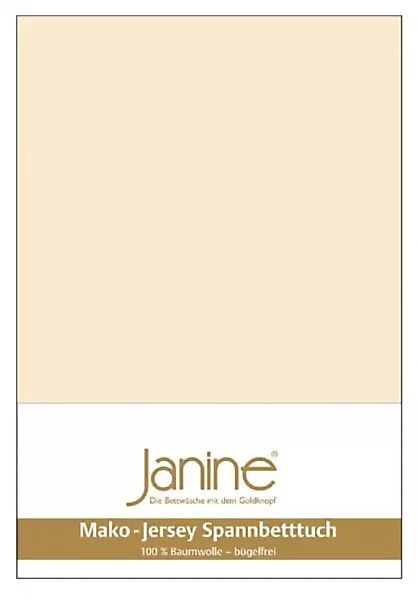Janine Spannbetttuch Mako-Feinjersey 5007 leinen Größe:  100x200 cm günstig online kaufen
