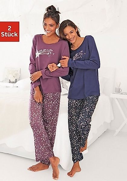 Vivance Dreams Pyjama (4 tlg., 2er Pack) mit Sternenprint günstig online kaufen
