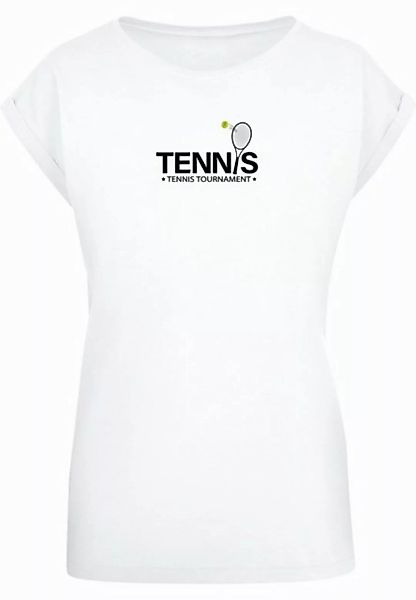 Merchcode T-Shirt Merchcode Damen Ladies Tennis Racket Extended Shoulder Te günstig online kaufen