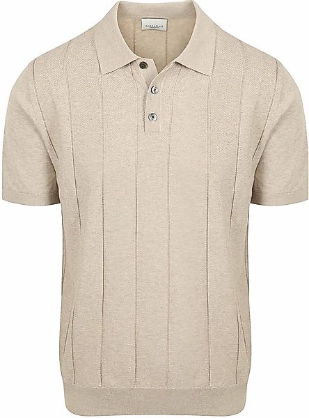 Profuomo Poloshirt Drop Needle Structure Beige - Größe M günstig online kaufen