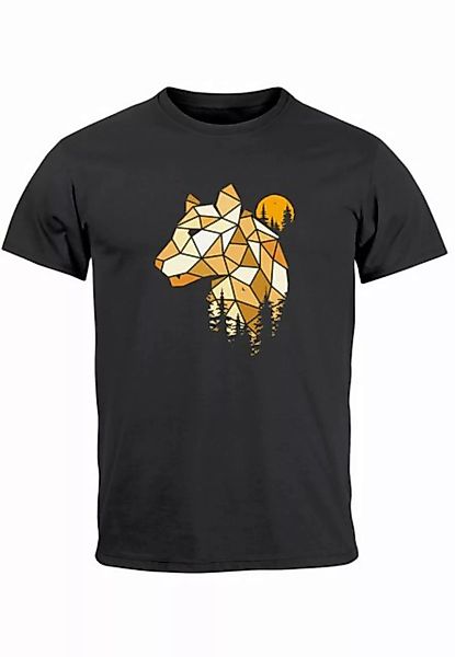 Neverless Print-Shirt Herren T-Shirt Fashion Polygon Print Luchs Wald Tiere günstig online kaufen
