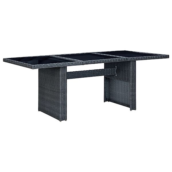vidaXL Gartentisch Dunkelgrau Poly Rattan und Hartglas 313309 günstig online kaufen