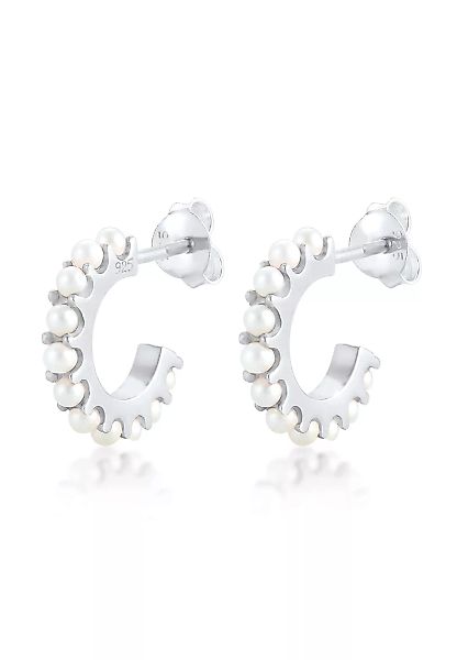 Elli Paar Creolen "Creolen Synthetische Perlen 925 Silber" günstig online kaufen