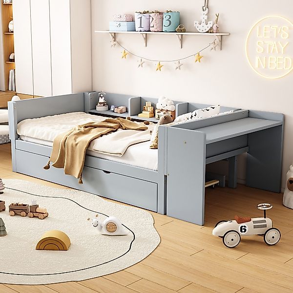 TavilaEcon Einzelbett Multifunktionales Kinderbett mit Schreibtisch günstig online kaufen