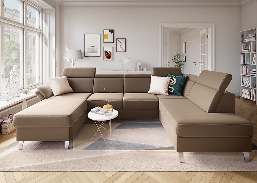 sit&more Wohnlandschaft "Vincenzo U-Form" inklusive Kopfteilverstellung, wa günstig online kaufen