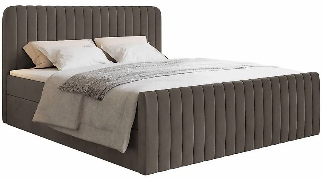 NADUVI Collection | Boxspringbett Adrien Samt mit Stauraum 140x200 günstig online kaufen