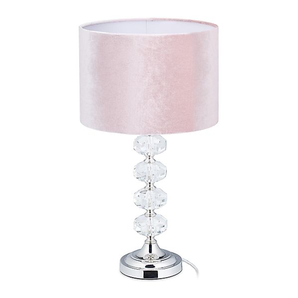 relaxdays Nachttischlampe Tischlampe Kristall und Samt günstig online kaufen