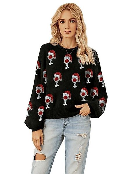 YRIIOMO Strickpullover Eleganter und vielseitiger Pullover mit Jacquard Mus günstig online kaufen