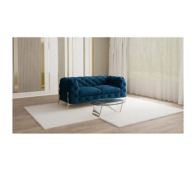 S-Style Möbel Chesterfield-Sofa Ashley Chesterfield Sofa mit Goldenen Metal günstig online kaufen