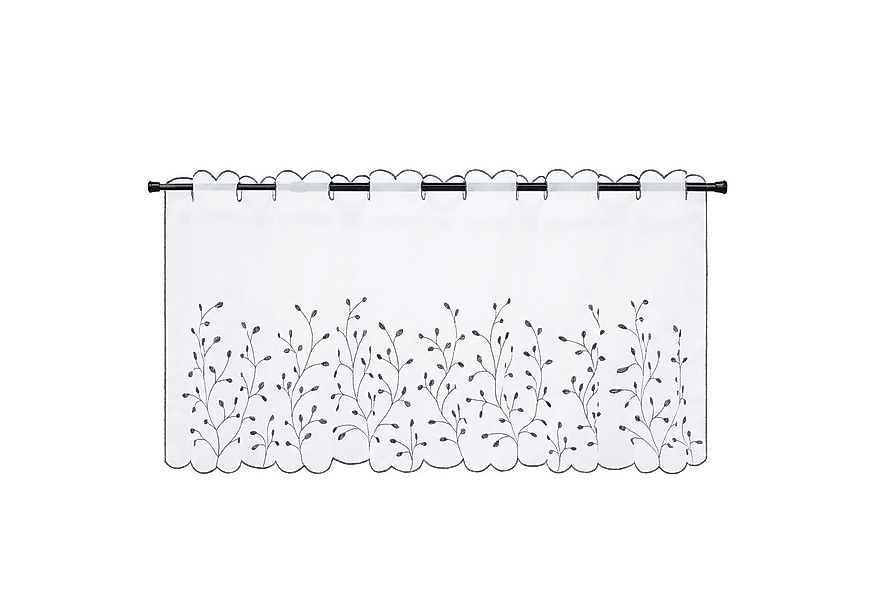 Joyswahl Scheibengardine (1 St), Stangendurchzug, transparent, Stickerei Ku günstig online kaufen
