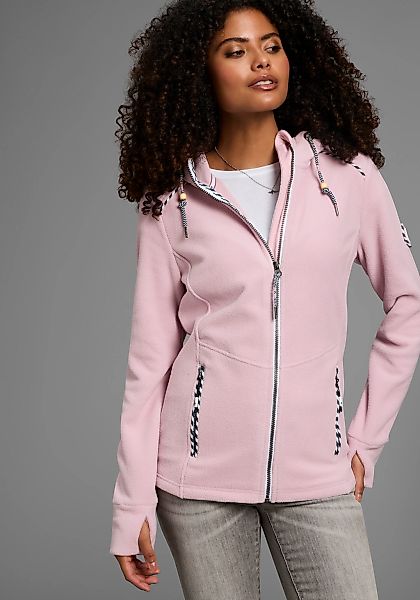 KangaROOS Fleecejacke mit Kapuze figurbetonte Passform, mit Kapuze und Kord günstig online kaufen