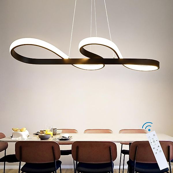 Nettlife LED Pendelleuchte Wohnzimmer Schwarz Dimmbar günstig online kaufen