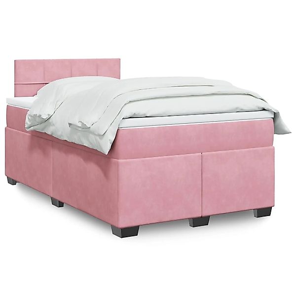 vidaXL Boxspringbett mit Matratze Rosa 120x200 cm Samt 3288587 günstig online kaufen