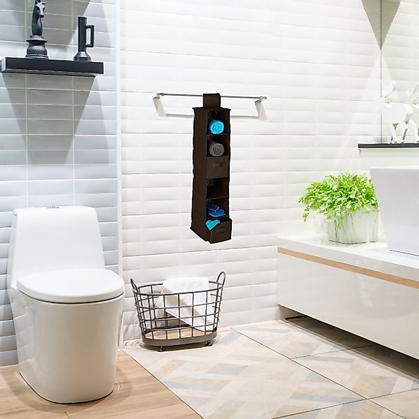 relaxdays Hängeaufbewahrung Hängeregal für Kleiderschrank, Braun günstig online kaufen