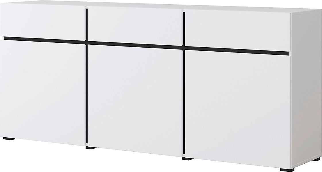 INOSIGN Kommode "Cross,Breite 180 cm, moderne grifflose Kommode,3 Türen/3 S günstig online kaufen