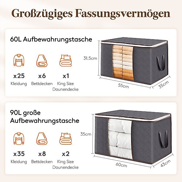 Lifewit Aufbewahrungsdose 6 x 90L Aufbewahrungstaschen, günstig online kaufen