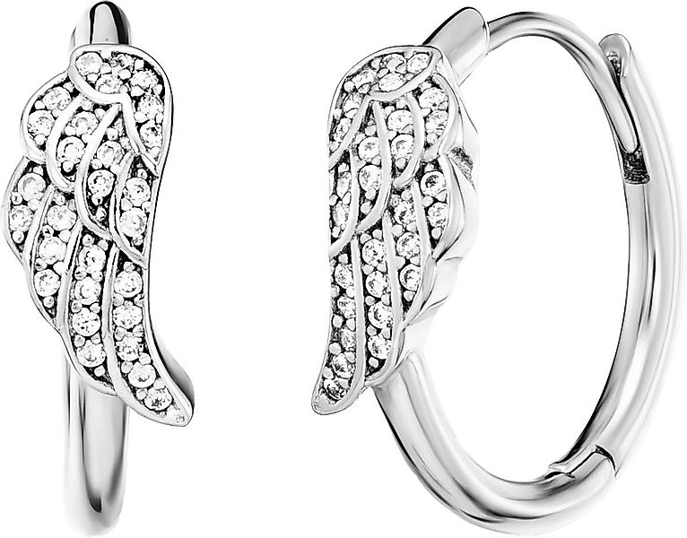 Engelsrufer Paar Creolen Flügel, Made in Germany - mit Zirkonia (synth) günstig online kaufen