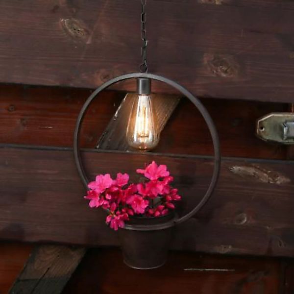MARELIDA Beleuchteter Blumentopf hängend 98cm braun günstig online kaufen