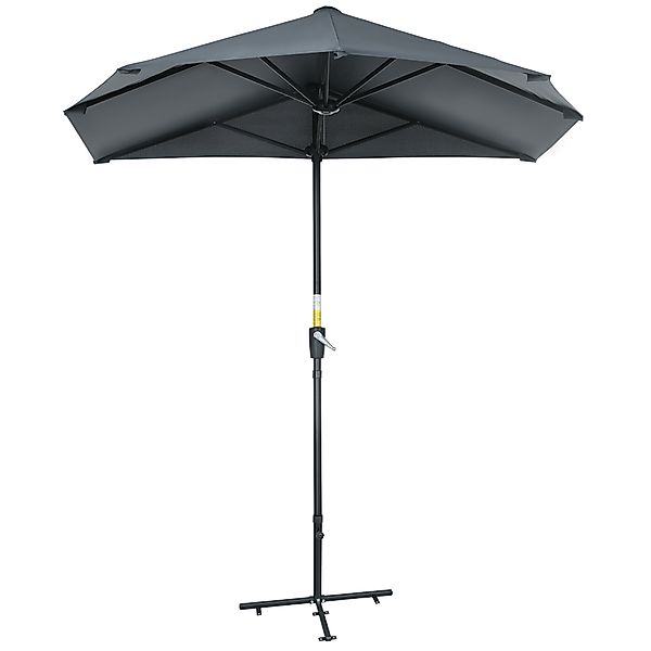Outsunny Halbrunder Doppelter Sonnenschirm für Wand und Mauer 2x1,9 m mit K günstig online kaufen