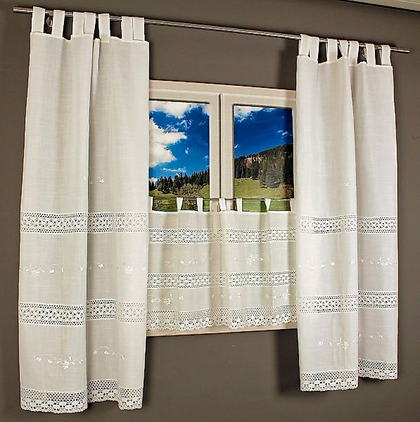 HOSSNER - ART OF HOME DECO Gardine "Drachensee" Schlaufen 1 Stk. tlg. m. Sp günstig online kaufen