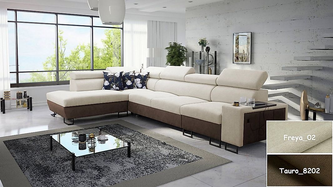 Möbel für Dich Ecksofa XXL Melody XI, mit USB-Ladestation, Ablagen, Bettfun günstig online kaufen